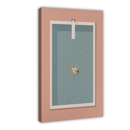 BFTIUTG Kunstdruck auf Leinwand, Motiv: Schwimmende Frau, Motiv: rosa Pool, Wandkunst, Dekor, Bild, Gemälde für Wohnzimmer, Schlafzimmer, Dekoration, 50 x 75 cm BFTIUTG Kunstdruck auf Leinwand, Motiv: Schwimmende Frau, Motiv: rosa Pool, Wandkunst, Dekor, Bild, Gemälde für Wohnzimmer, Schlafzimmer, Dekoration, 50 x 75 cm von BFTIUTG