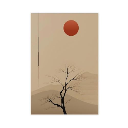 BFTIUTG Leinwand-Poster, Motiv: Zen-ähnlicher Sonnenuntergang über dem Barren Berg, Wandkunst, Dekordruck, Bild, Gemälde für Wohnzimmer, Schlafzimmer, Dekoration, 60 x 90 cm BFTIUTG Leinwand-Poster, Motiv: Zen-ähnlicher Sonnenuntergang über dem Barren Berg, Wandkunst, Dekordruck, Bild, Gemälde für Wohnzimmer, Schlafzimmer, Dekoration, 60 x 90 cm von BFTIUTG