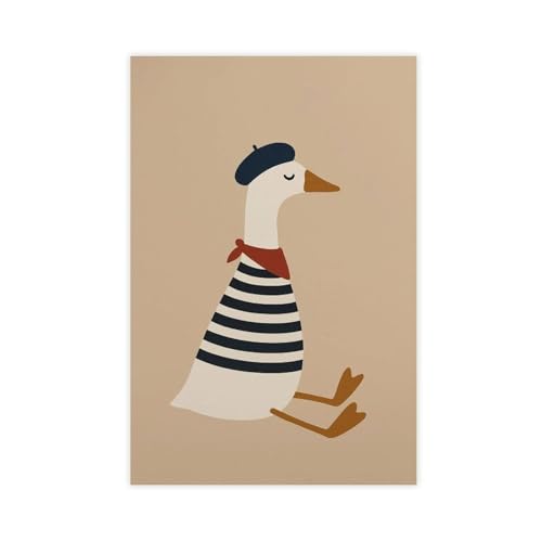 BFTIUTG Lustig gestreifte Gans Kinderzimmer Drucke Leinwand Poster Schlafzimmer Dekor Landschaft Büro Zimmer Dekor Geschenk 40 x 60 cm von BFTIUTG
