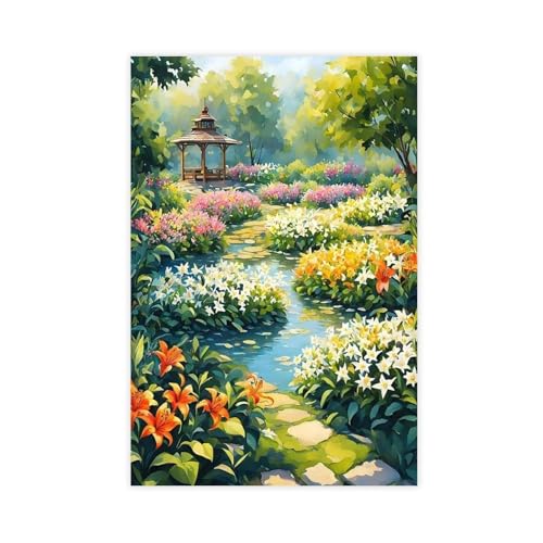 BFTIUTG Ölgemälde, Motiv: Lilien-Garten, Kunstdruck, Leinwandposter, Wandkunst, Dekordruck, Bild für Wohnzimmer, Schlafzimmer, Dekoration, 60 x 90 cm BFTIUTG Ölgemälde, Motiv: Lilien-Garten, Kunstdruck, Leinwandposter, Wandkunst, Dekordruck, Bild für Wohnzimmer, Schlafzimmer, Dekoration, 60 x 90 cm von BFTIUTG