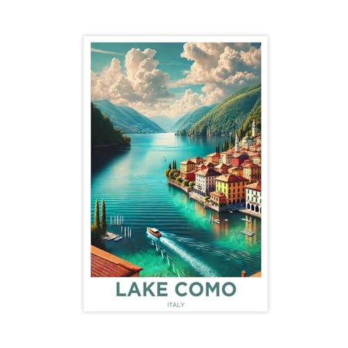 BFTIUTG Reiseposter auf Leinwand am Comer See, Wandkunst, Dekordruck, Gemälde für Wohnzimmer, Schlafzimmer, Dekoration, 60 x 90 cm BFTIUTG Reiseposter auf Leinwand am Comer See, Wandkunst, Dekordruck, Gemälde für Wohnzimmer, Schlafzimmer, Dekoration, 60 x 90 cm von BFTIUTG