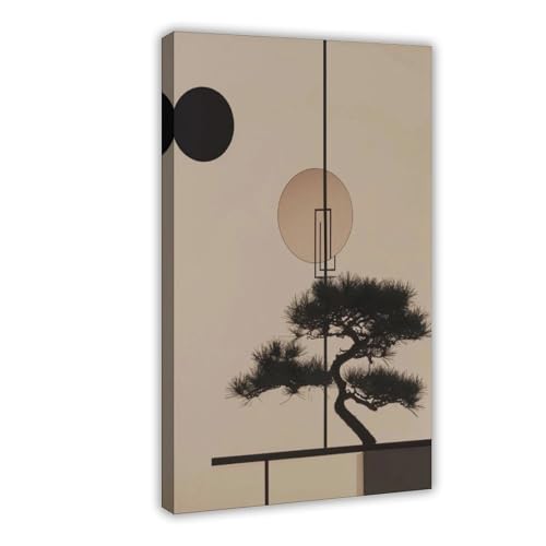 BFTIUTG Zen-inspiriertes Bonsai-Kiefernbaum-Silhouette, Leinwand-Poster, Schlafzimmer, Dekoration, Landschaft, Büro, Raumdekoration, Geschenk, 30 x 45 cm BFTIUTG Zen-inspiriertes Bonsai-Kiefernbaum-Silhouette, Leinwand-Poster, Schlafzimmer, Dekoration, Landschaft, Büro, Raumdekoration, Geschenk, 30 x 45 cm von BFTIUTG