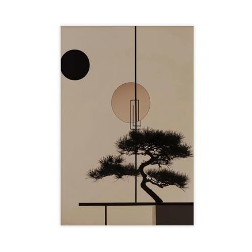BFTIUTG Zen-inspiriertes Bonsai-Kiefernbaum-Silhouette, Leinwand-Poster, Schlafzimmer, Dekoration, Landschaft, Büro, Raumdekoration, Geschenk, 40 x 60 cm BFTIUTG Zen-inspiriertes Bonsai-Kiefernbaum-Silhouette, Leinwand-Poster, Schlafzimmer, Dekoration, Landschaft, Büro, Raumdekoration, Geschenk, 40 x 60 cm von BFTIUTG