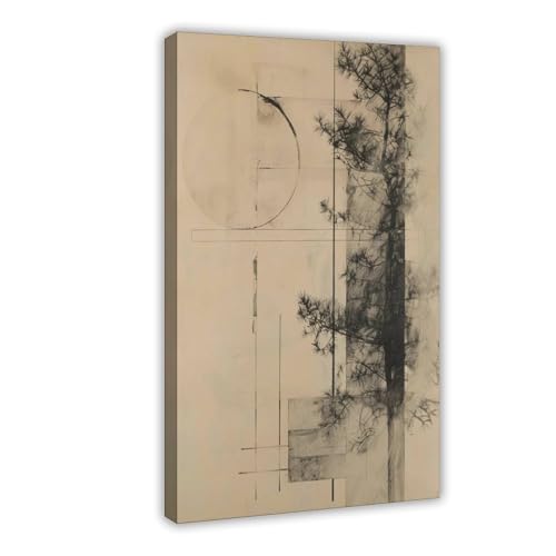 BFTIUTG Zen-inspiriertes geometrisches Tintengemälde von Kiefern, Leinwandposter, Wandkunst, Dekordruck, Bild Gemälde für Wohnzimmer, Schlafzimmer, Dekoration, 40 x 60 cm BFTIUTG Zen-inspiriertes geometrisches Tintengemälde von Kiefern, Leinwandposter, Wandkunst, Dekordruck, Bild Gemälde für Wohnzimmer, Schlafzimmer, Dekoration, 40 x 60 cm von BFTIUTG