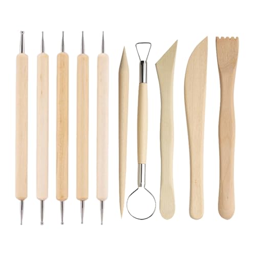 10 Stück Professionelles Modellierwerkzeug Set,Töpferwerkzeug,Polymer Clay Sculpting Modelling Tools,Holz Keramik Ton Werkzeuge für Töpfern Zuhause,DIY-Handwerk,Modelliermasse Werkzeug,Töpfern Zubehör von BFUZXY