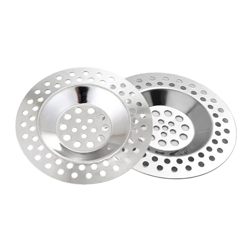 2 Stück Abflusssieb Edelstahl,Haarsieb Dusche Rostfreier,Löcher Waschbecken Sieb,Duschsieb Abfluss Haare,Abflussieb Küchenspüle & Dusche,Sieb für Spülbecken Einfach zu Reinigen,Sink Strainer von BFUZXY