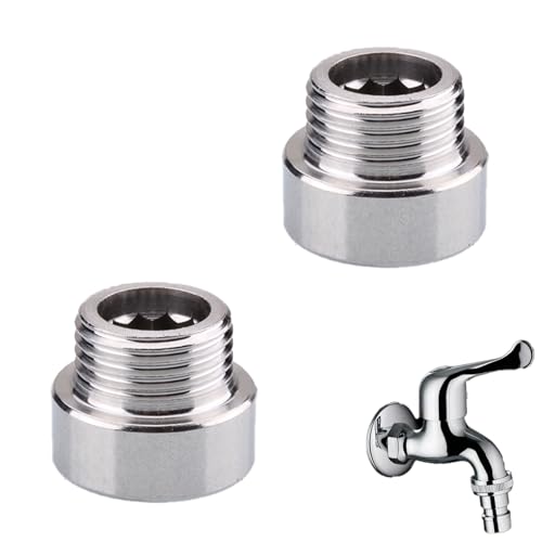 2 Stück Hahnverlängerung 1/2 Zoll,Wasserhahn Verlängerung Edelstahl,Wasserhahn Duschkopf Verlängerung,GewindeverläNgerung,Gewindefitting für Wasseranschluss,Absperrhahn,Armatur,Eckventile (Länge 1cm) von BFUZXY