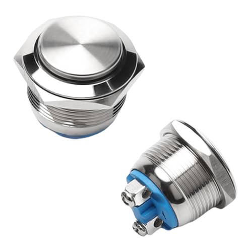 2 Stück 16mm Taster,Momentan Taster,Drucktaster Klingeltaster,Runder Startknopf,Wasserdicht Druckschalter,250V 220V AC 12V 24V 36V DC 3A Schraubklemmen Klingelknopf Edelstahl für Autos,Türklingeln 2 Stück 16mm Taster,Momentan Taster,Drucktaster Klingeltaster,Runder Startknopf,Wasserdicht Druckschalter,250V 220V AC 12V 24V 36V DC 3A Schraubklemmen Klingelknopf Edelstahl für Autos,Türklingeln von BFUZXY