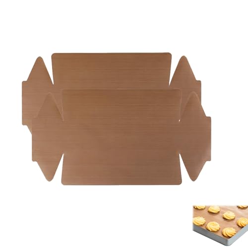 2 Stück Wiederverwendbares Backpapier Backofen Dauerbackfolie Kastenform Premium Backpapier Zuschnitte Hitzebeständig Antihaftbeschichtet Dauerbackmatte für Backöfen Heißluftfritteusen Springform von BFUZXY