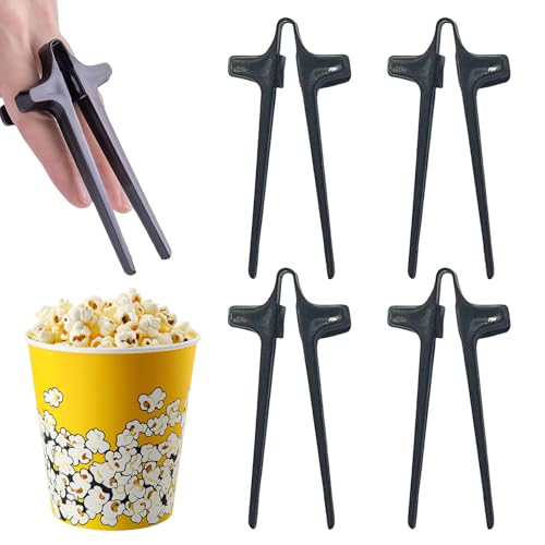 4 Stück Fingerstäbchen für Gamer,Stäbchen zum Essen,Hand-Free Snack Finger Chopsticks,Gaming Gadgets Fingerzange,Gaming-Snack-Essstäbchen,Essstäbchen Hilfe Gamer,Faule Hilfsstäbchen (Schwarz) von BFUZXY