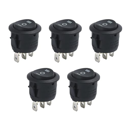 5 Stück Kippschalter 3 Positionen,Wippschalter 250V 6A,Mini Wechselschalter,Kippschalter Beleuchtet,Lichtschalter Schwarz,Schalter 12v Wasserdicht,Druckschalter für Autos,Boote und Haushaltsgeräte 5 Stück Kippschalter 3 Positionen,Wippschalter 250V 6A,Mini Wechselschalter,Kippschalter Beleuchtet,Lichtschalter Schwarz,Schalter 12v Wasserdicht,Druckschalter für Autos,Boote und Haushaltsgeräte von BFUZXY