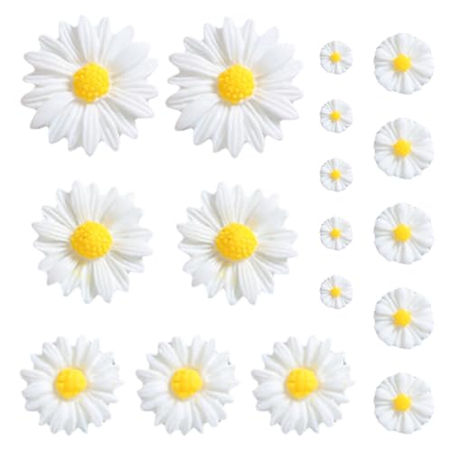 50 Stück Gänseblümchen Deko,Künstliche Gänseblümchen,Gänseblümchen Tortendeko,Miniatur Blumen Handwerk,Tortendeko Blumen,Flowers für Daisy,Streudeko Frühling für DIY Partytische Heimdekorationen von BFUZXY