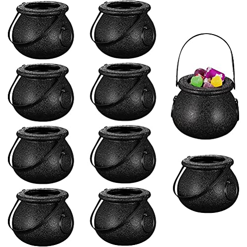 10 Stück Mini-Schwarzer Hexenkessel Halloween-Süßigkeitseimer Kinder-Hand-Süßigkeitsgläser für Süßes oder Saures, Halloween-Partygeschenk von BFYDOAA