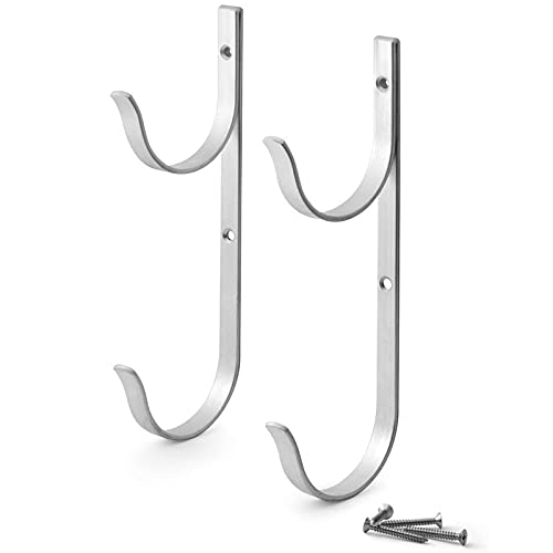BFYDOAA Schwimmbad-Aluminium-Stangenaufhänger, 2 Stück Aluminium-Halterungs-Set, Pool-Bürstenaufhänger, Gartenschläuch-Halter für Skimmerstange von BFYDOAA