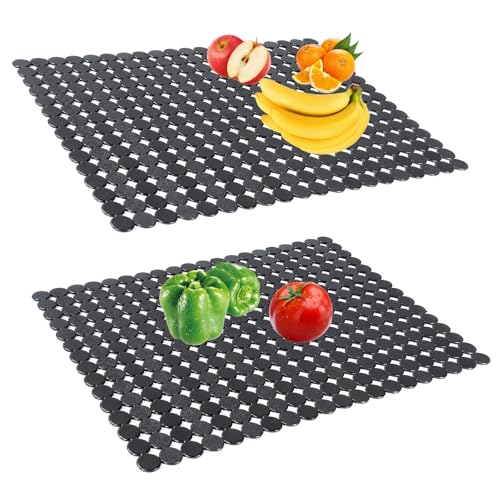 2 Stück Spülbeckenmatte Zuschneidbare Abtropfmatte PVC Küche Spülbeckeneinlage Spülbecken Schutzmatte für Schnell Abtropfende Abtropfmatten Protektoren Küchenspüle 30 x 40 cm (Schwarz) von BFYGDP