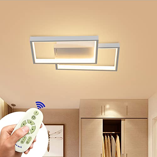 BFYLIN 54W LED Deckenleuchte Dimmbar Modern Deckenlampe Flur Schlafzimmer Wohnzimmer Lampe Energiespar Licht Moderner minimalistischer Stil (Weiß-54W Dimmbar) von BFYLIN
