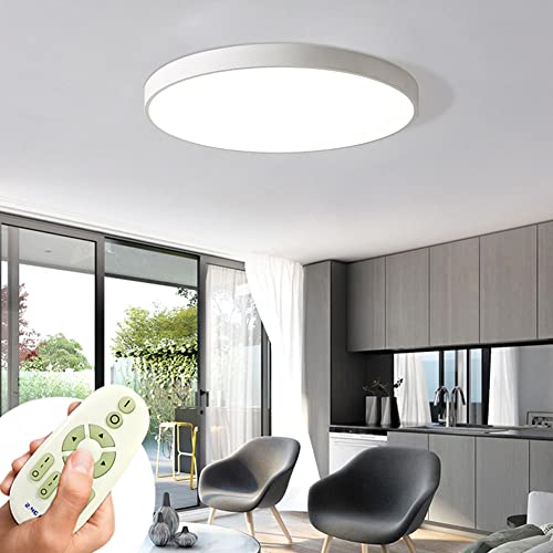 BFYLIN 60W LED Deckenleuchte Runden Ultra dünn Dimmbar Deckenlampe Wohnzimmer Lampe Modern Deckenleuchten Kueche Badezimmer Flur Schlafzimmer (Weiß Runden-60W) von BFYLIN