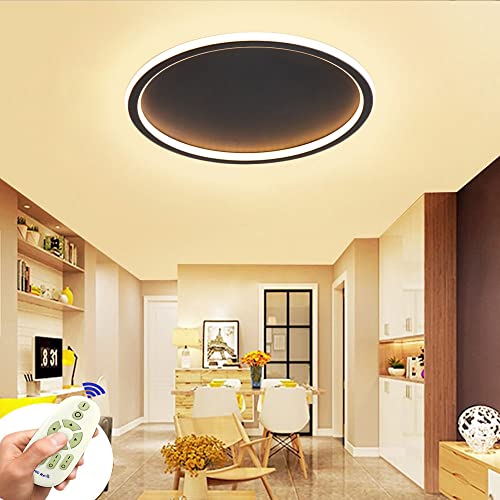 BFYLIN LED Deckenleuchte 54W Rund Dimmbar Deckenlampe 2.4G Fernbedienung Lampe Licht für Wohnzimmer Kinderzimmer Schlafzimmer (54W-Schwarz TYP-A 50CM) von BFYLIN