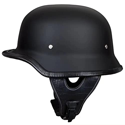 Okd Stael Vintage Deutsche Motorrad Halbhelme mit Visier Schnellverschluss Schnalle Jethelm Retro, Chopper Helm, Scooter-Helm, Fahrradhelm, ECE-Zulassung für Unisex-Erwachsene Okd Stael Vintage Deutsche Motorrad Halbhelme mit Visier Schnellverschluss Schnalle Jethelm Retro, Chopper Helm, Scooter-Helm, Fahrradhelm, ECE-Zulassung für Unisex-Erwachsene von BFYLSQUE