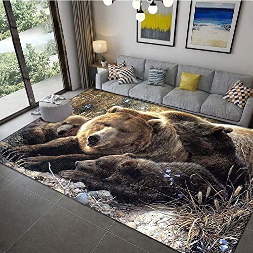 BGAFAG Braunbär Teppich Für Wohnzimmer Große Schlafzimmer Teppich Tiere Badezimmer Fußmatte Wohnkultur Geschenk Drop Shipping D7826 50X70Cm von BGAFAG