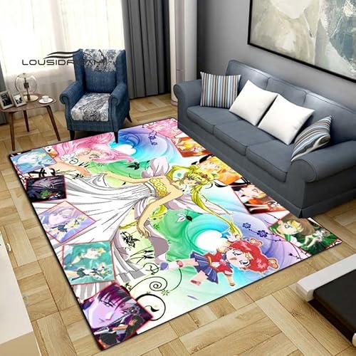 BGAFAG Cartoon Sailor Moon Teppich Für Zuhause Wohnzimmer Schlafzimmer Kinderzimmer Große Fläche Weiche Mode Anime Dekoration E2195 120X160Cm von BGAFAG