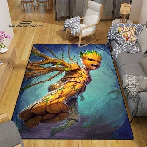 BGAFAG Groot Super Hero Teppich Für Zuhause, Wohnzimmer, Schlafzimmer, Großflächig, Weich, Kinderzimmer, Anime-Dekoration, E5740, 100 X 160 cm von BGAFAG