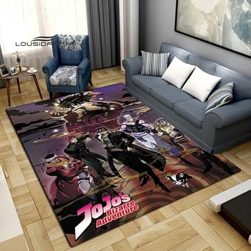 BGAFAG JoJo's Bizarre Adventure Carpet Fashion 3D Printed Anime Carpet for Living Room Bedroom Large Area Soft Home Rug Kids Room E8435 40X60Cm von BGAFAG