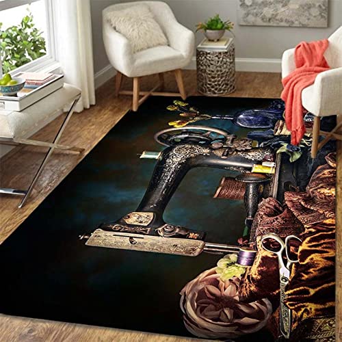 BGAFAG Vintage Teppich Teppich Motorrad Traktor Pferd Wohnzimmer Nähmaschine Badezimmer Fußmatte Wohnkultur E10186 100X160Cm von BGAFAG