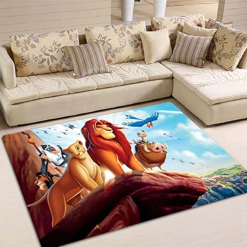 Rutschfester König Der Löwen Cartoon Bedruckter Teppich Für Balkon Wohnzimmer Schlafzimmer Home Outdoor E7190 120X160Cm von BGAFAG