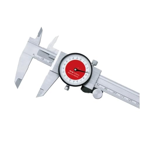 150 mm Messschieber mit Uhr, digitaler Messschieber, Edelstahl-Zifferblatt, Messschieber, Mikrometer-Messgerät, 0,02 mm, stoßfestes Werkzeug(0-150mm) von BGAZA
