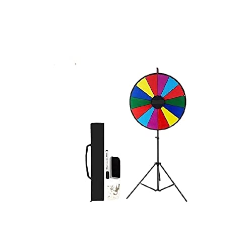 18-Zoll-Tisch-Farbpreisrad mit klappbarem Dreibein-Bodenständer 14 Steckplätze trocken abwischbar for Win Fortune Spinning Stand Game(24 Inch Prize Wheel) von BGAZA
