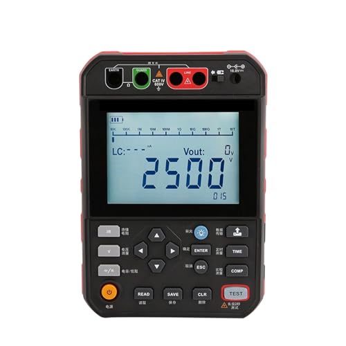 2,5 kV Isolationswiderstandstester Megohmmeter Ohm Digitales Isolationswiderstandsmessgerät Datenspeicherung.(512E) von BGAZA