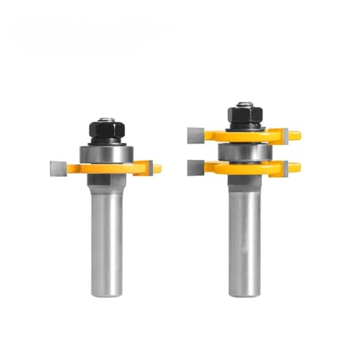 2PCS 47MM 3 Zähne 3 Klinge T-förmigen 1/4 Griff Cutter Router Bit Holz Fräser for holz Gesicht Mühle(L) von BGAZA