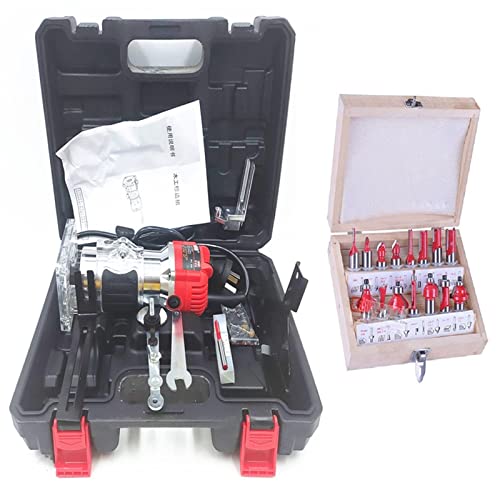 800W Holzbearbeitung Elektrischer Trimmer 30000 U/min Holzgravur Stoßfräsmaschine Schnitzfräser Stoßen mit Fräser(With Milling Cutter) von BGAZA