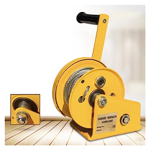 Handwinde, 1200LBS selbstsichernde Handwinde Edelstahl-Ankerwinde for Boote, LKW, automatische manuelle Hebevorrichtung(8m Cable) von BGAZA