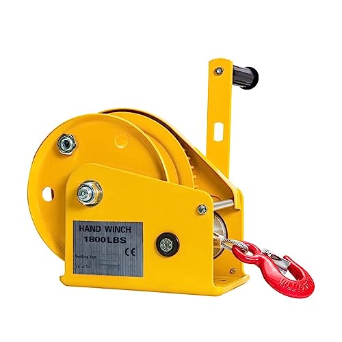 Kleiner Windentraktor, 2600 LBS tragbare Handkurbel Zwei-Wege-selbstsichernde manuelle Winde Haushaltskleiner Windentraktor(8M Cable) von BGAZA