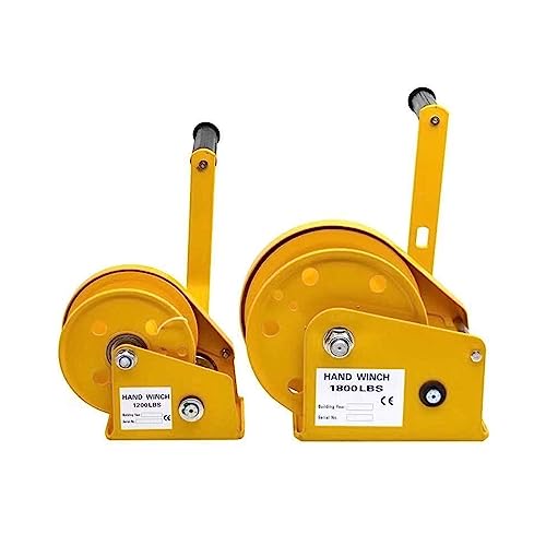 Manuelle Winde, 1200/1800/2600 LBS Zwei-Wege-Selbstsperrende kleine Handwinde, Traktorwinde, Zwei-Wege-selbstsperrende manuelle Seilwinde, handgekurbelter Traktor(2600LBS,5M Cable) von BGAZA