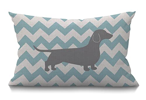 BGBDEIA Dackel Hund Kissenbezug Baumwolle Leinen Kissenbezug Rechteckig Kissenbezüge für Männer Frauen Jungen Mädchen Kinder Kissenbezug Sofa Schlafzimmer Wohnzimmer 30,5 x 50,8 cm von BGBDEIA