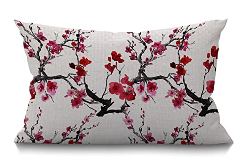 BGBDEIA Kirschkissenbezug Bauernhaus japanische Kirschblüte Dekorationen Kissenbezug für Sofa Couch Baumwolle Leinen 30 x 50 cm 12x20 Zoll BGBDEIA Kirschkissenbezug Bauernhaus japanische Kirschblüte Dekorationen Kissenbezug für Sofa Couch Baumwolle Leinen 30 x 50 cm 12x20 Zoll von BGBDEIA
