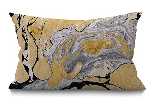 BGBDEIA Schwarz Gold und Silber Marmor Tinte Abstrakt Malerei Schöne Grau Effekt Aqua Baumwolle Leinen Dekorative Kissenbezug Wurfkissenbezug für Couch Sofa Bett, 30 x 50 cm 12 x 20 Zoll BGBDEIA Schwarz Gold und Silber Marmor Tinte Abstrakt Malerei Schöne Grau Effekt Aqua Baumwolle Leinen Dekorative Kissenbezug Wurfkissenbezug für Couch Sofa Bett, 30 x 50 cm 12 x 20 Zoll von BGBDEIA