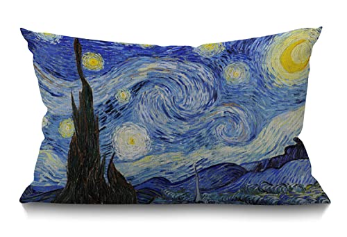 BGBDEIA Vincent Van Gogh Dekorative Kissenbezüge aus Leinen, 30 x 50 cm, rechteckig, XXXXXXXX, für Garten, Terrasse, Wohnzimmer, Couch, Sofa von BGBDEIA
