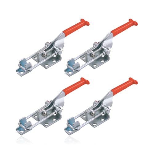 Kniehebelspanner Spannverschluss Metall,4 Stück Groß Verstellbar Spannschnäpper Knebelklemme Hebel Verschluss Quick Fixture Schnalle Kniehebelspanner Kappenschloss für Koffer,Schubladen,Schränke von BGCCWJ