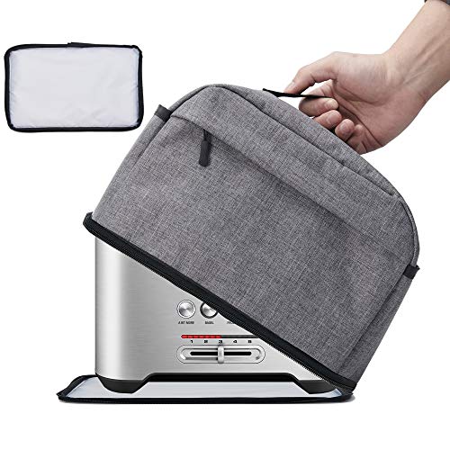 Vosdans Toaster-Abdeckung mit abnehmbarem Boden, 2-in-1-Toaster-Tasche mit Taschen, Toaster-Aufbewahrungstasche mit Griff, Staub- und Fingerabdruckschutz, maschinenwaschbar, grau (Patent Design) von BGD