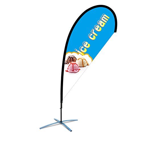 Beachflag ice cream Eis Werbefahne über 2m hoch für den Außen- und Innenbereich T1 von BGF