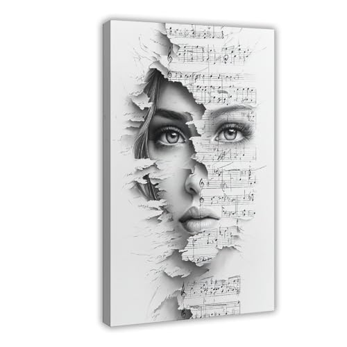 BGFER Frauenkopf-Blumen-Kunst-Poster (4) Leinwandposter Schlafzimmer Dekor Landschaft Büro Zimmer Dekor Geschenk 30 x 45 cm von BGFER