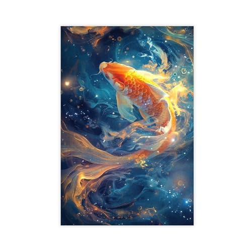 BGFER Japanisches Poster mit Koi-Fisch, Leinwand-Poster, Wandkunst, Dekordruck, Bild Gemälde für Wohnzimmer, Schlafzimmer, Dekoration, 60 x 90 cm BGFER Japanisches Poster mit Koi-Fisch, Leinwand-Poster, Wandkunst, Dekordruck, Bild Gemälde für Wohnzimmer, Schlafzimmer, Dekoration, 60 x 90 cm von BGFER