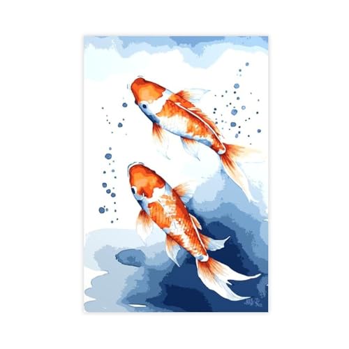 BGFER Koi-Fisch-Poster, Leinwand-Poster, Wandkunst, Dekordruck, Bild Gemälde für Wohnzimmer, Schlafzimmer, Dekoration, 40 x 60 cm BGFER Koi-Fisch-Poster, Leinwand-Poster, Wandkunst, Dekordruck, Bild Gemälde für Wohnzimmer, Schlafzimmer, Dekoration, 40 x 60 cm von BGFER