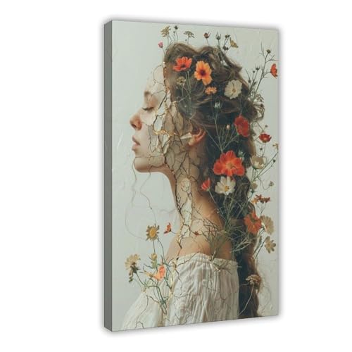 BGFER Kunst-Poster mit Frauenkopf-Motiv, Leinwandposter, Wandkunst, Dekordruck, Bild Gemälde für Wohnzimmer, Schlafzimmer, Dekoration, 40 x 60 cm, 3 Stück BGFER Kunst-Poster mit Frauenkopf-Motiv, Leinwandposter, Wandkunst, Dekordruck, Bild Gemälde für Wohnzimmer, Schlafzimmer, Dekoration, 40 x 60 cm, 3 Stück von BGFER