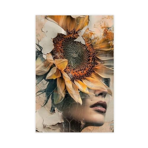 BGFER Kunst-Poster mit Frauenkopf-Motiv (16), Leinwand-Poster, Schlafzimmerdekoration, Landschaft, Büro, Raumdekoration, Geschenk, 50 x 75 cm von BGFER