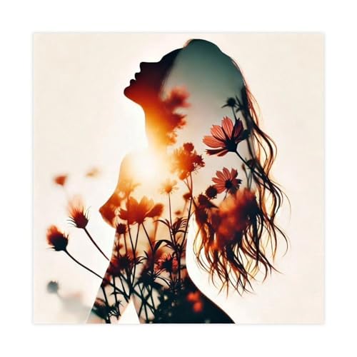 BGFER Kunst-Poster mit Frauenkopf-Motiv (25) auf Leinwand, Wandkunst, Dekordruck, Bild Gemälde für Wohnzimmer, Schlafzimmer, Dekoration, 70 x 70 cm von BGFER